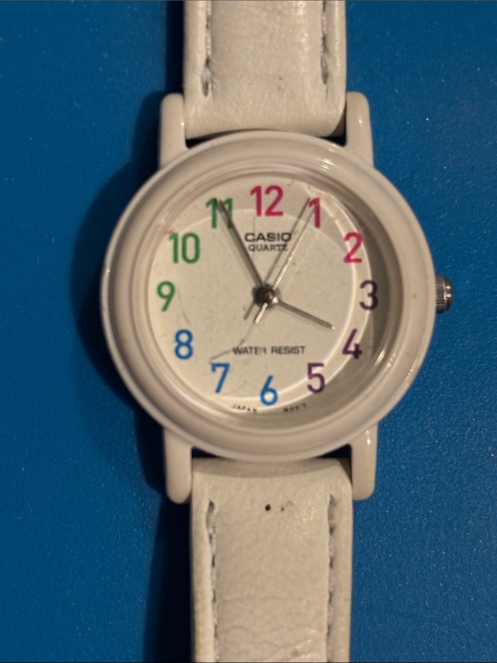 Casio White Ladies Watch with Multicolor Numerals
